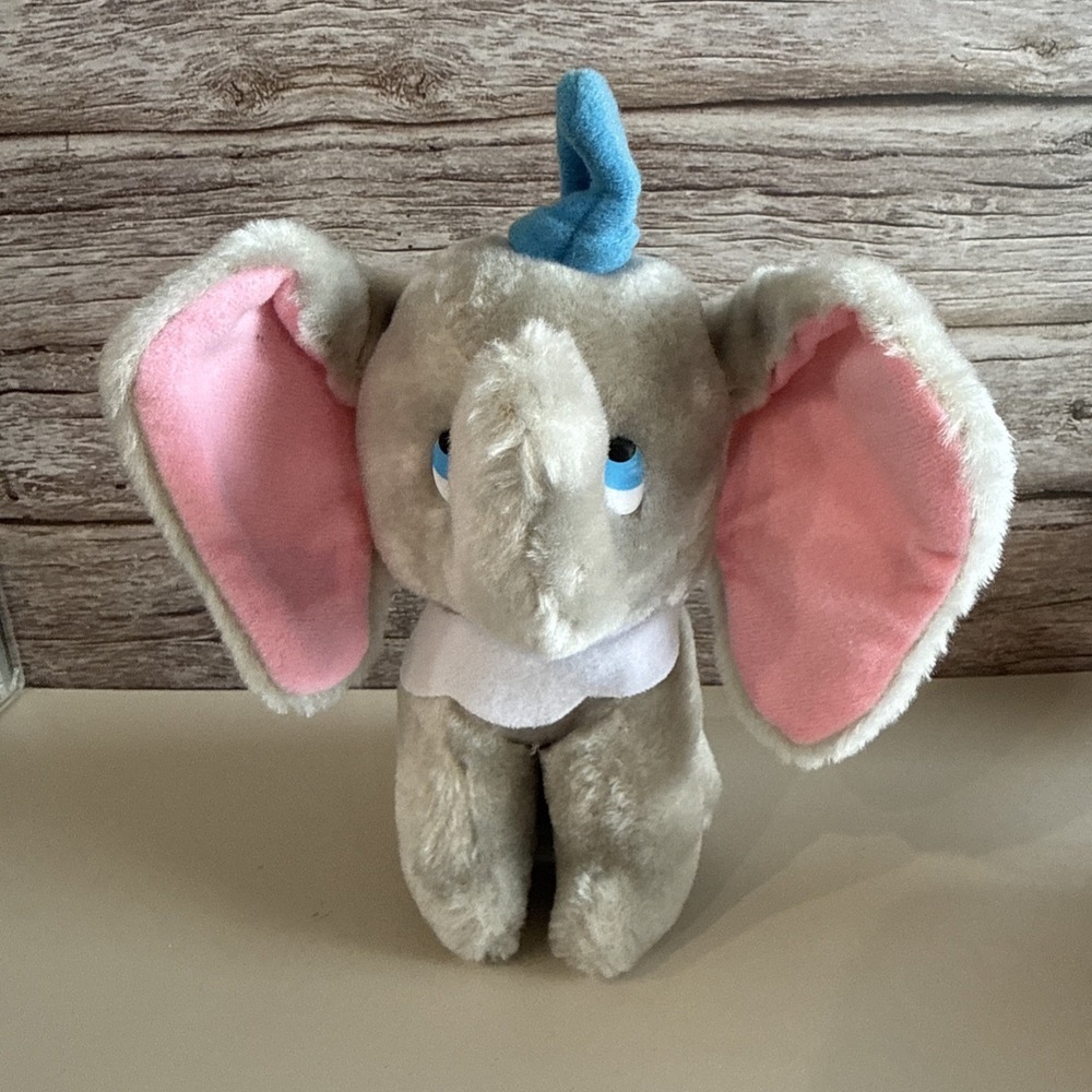VTG WALT DISNEY PRODUCTIONS 8" DUMBO Stuffed Animal Plush Toy Made In Korea